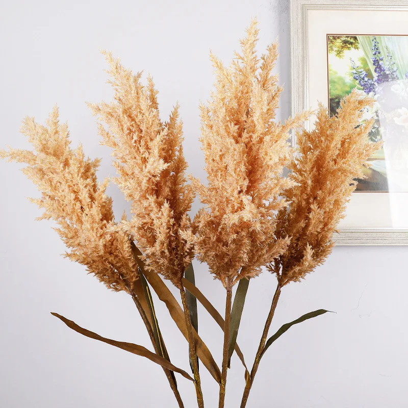 2Pcs/lot Artificial Reed Flowers Home Room Decorations Pampas Grass Wedding Decor Background Fake Reed Grass Party Table Floral - view 2