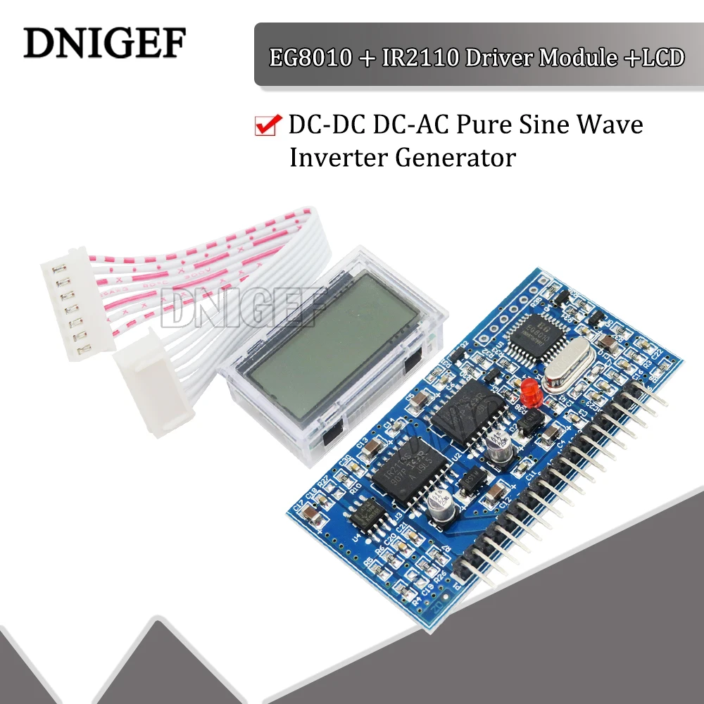 مولد محول موجة جيبية نقية ، لوح تشغيل دفعة SPWM ، EGS002 ، EG8010 ، وحدة سائق IR2110 ، LCD ، #1