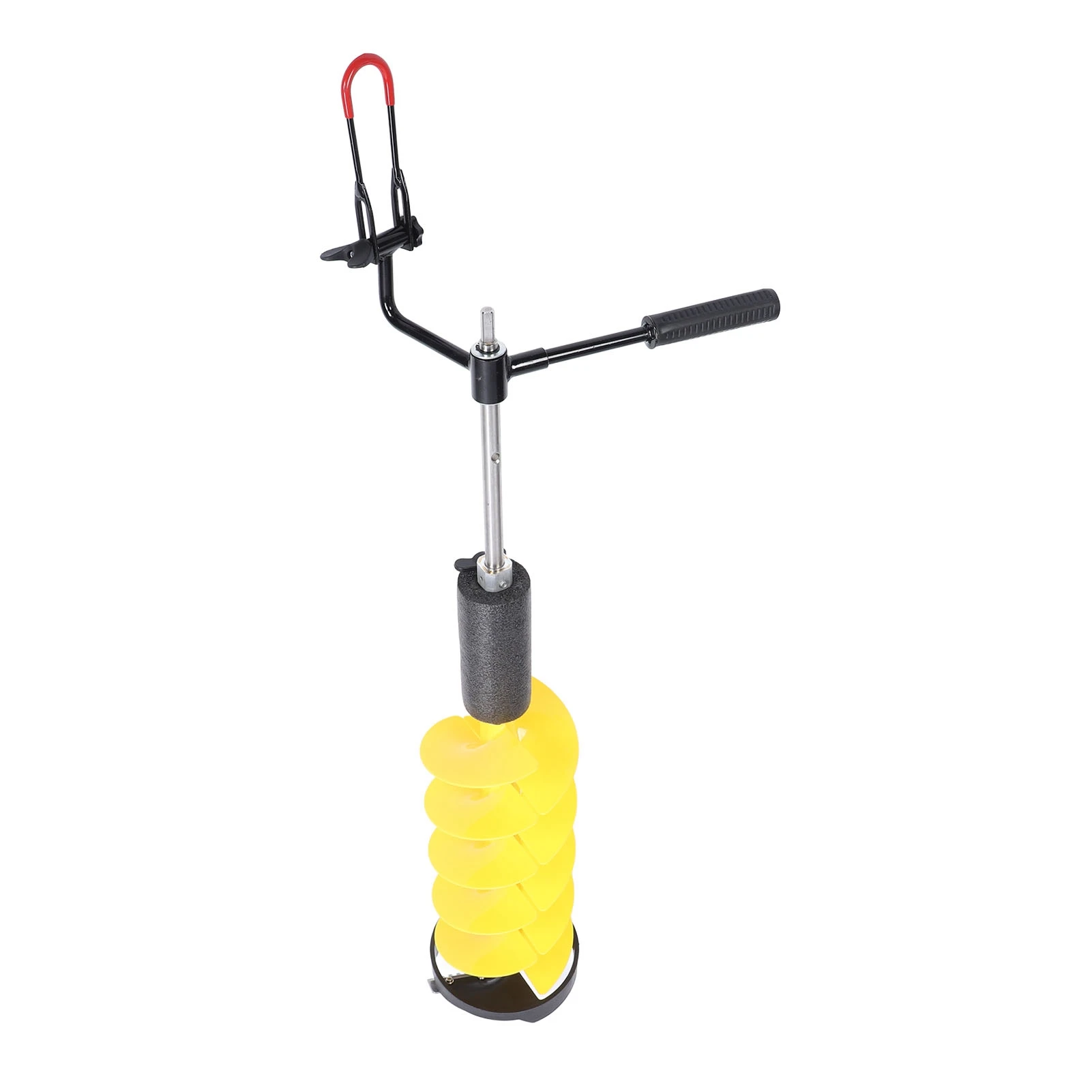 Ice Auger Drill Bit With 27.5in Extension Rod Auger Drill Bit 8in Hole Drilling 28in Length Floatable Ice Fishing Drill Bit  ﻿