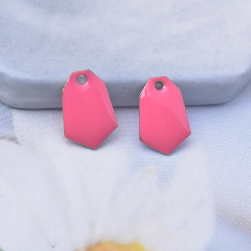 30 Stück Kupfer-Geometrie-Anhänger mit Tropfen-Emaille, beidseitig emailliert, für DIY-Schmuck- und Ohrringherstellung – Detail 3