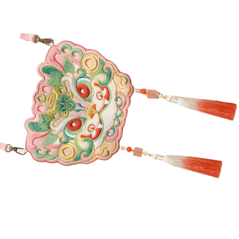 Functional and Chic Shoulder Crossbody Bags Embroidered Cosmetic Hanfu Bag for Fashionable Occasions