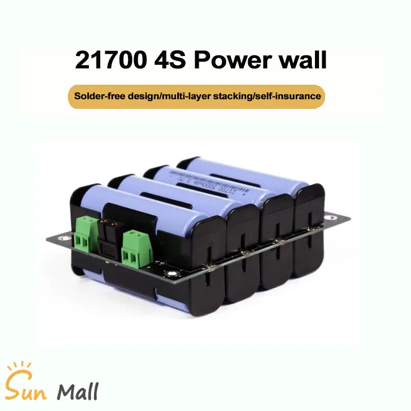 

BMS 4S 16.8V 60A 120A 21700 Battery Charging Box Power Wall Holder Storage Case For Power Bank DIY Unlimited Layer Capacity