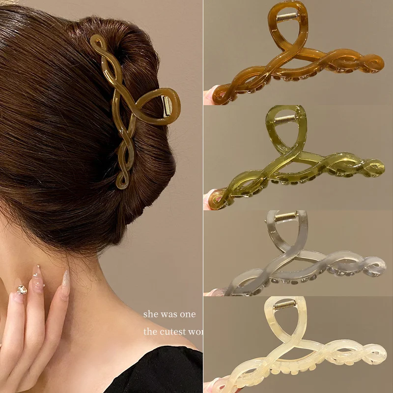 Summer Large Acrylic Claw Clip Korean Shark Crab Clips New Oversized Hair Accessories For Women Hairpins Headwear