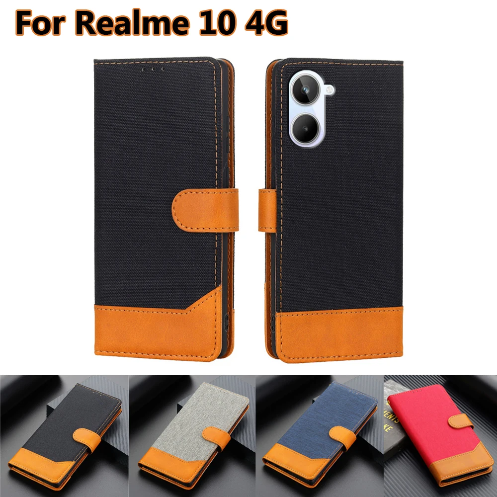 

on Etui Realme 10 4G Case Wallet Cover Protection Leather Flip Phone Bag Shell чехол на Realme 10 4G Case Etui with Card Pockets