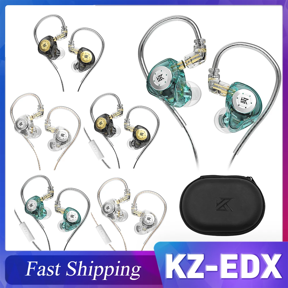 EDX PRO Dynamic Earphones 10mm Dual Magnetic Circuit Dynamic Drive HIFI Bass Earbud In Ear Sport Noise Cancelling Headset