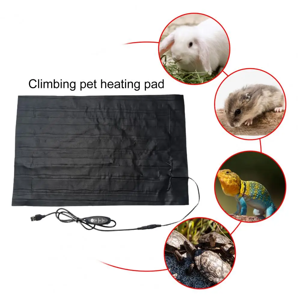 9W Pet Heated Pad Dual Sides Use Indoor Reptile Hamster Heating Pad Warmer Sleeping Cushion Winter Hamster Pet USB Heated Pad