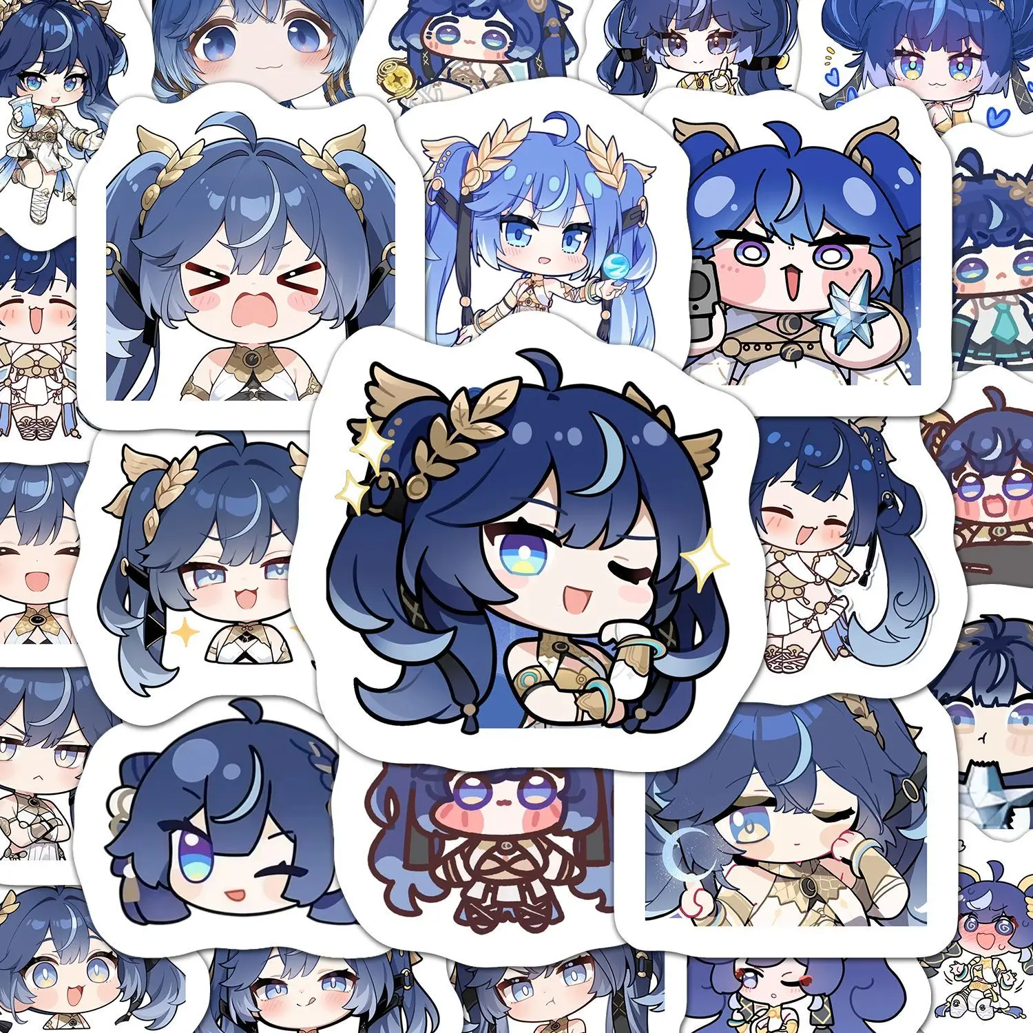 

Anime Suitcase Student Stickers Decoration Laptop Phone Notebook Label Stationery Sticker Wuthering Waves Iuno 60Pcs