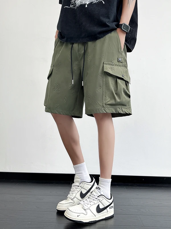 

Ice Silk Breathable orts Men's Summer Thin Qui Dry Sports Five-Point Casual Pants Teenage Boys Versatile Straight Leg Pants