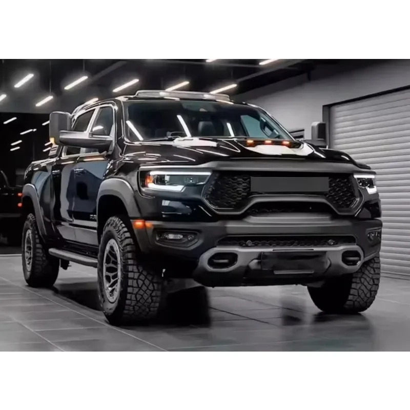 T-Face Front Bumper Assembly Headlights Taillights Upgraded Simplified for Dodge RAM 1500 2019-2023 BodyKit to TRX