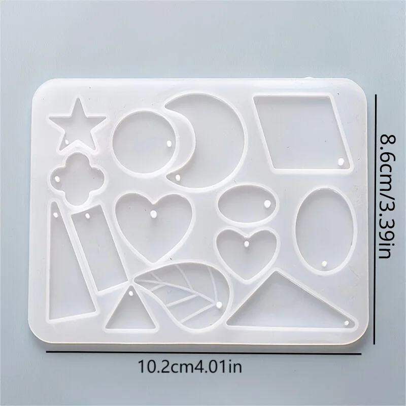 Handcrafted Geometric Earring Pendant Mold - Silicone Epoxy Resin Casting Mold for DIY Necklace and Earring Making