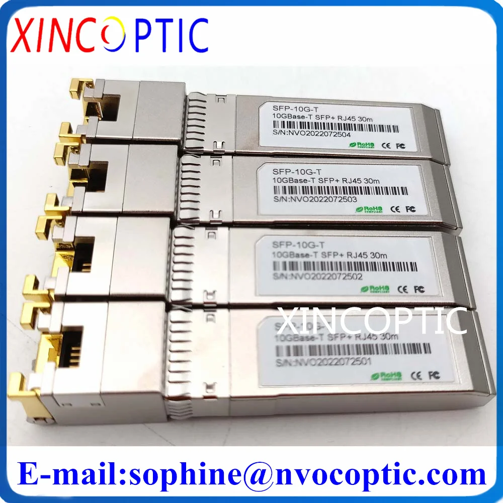 5Pcs SFP 10Gb RJ45 Copper Module 10GBase-T Fiber Transceiver 10G-T-S Cisco/Ubiquiti/Netgear/Mikrotik Ethernet Switch