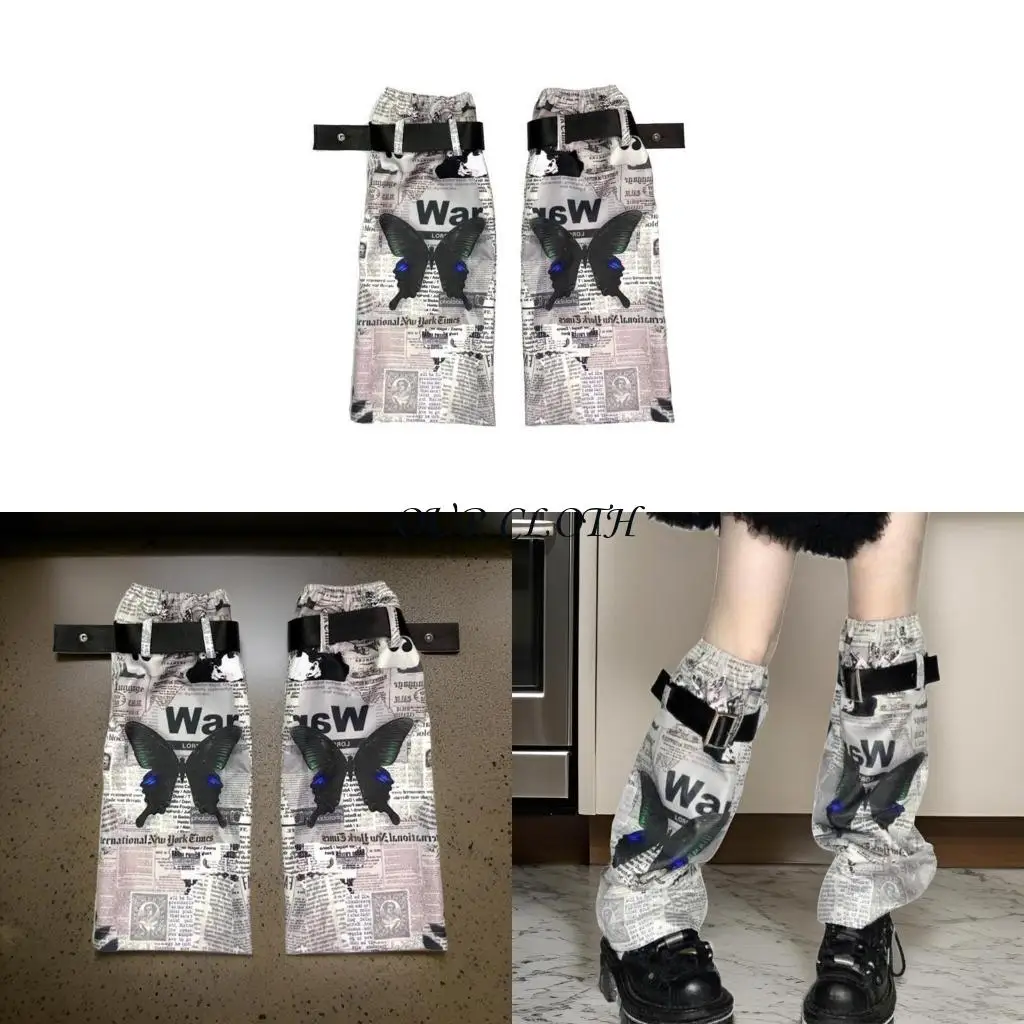 

Женский панк -журнал Butterfly The Warner Harajuku Buctle Boot Cover y1ac