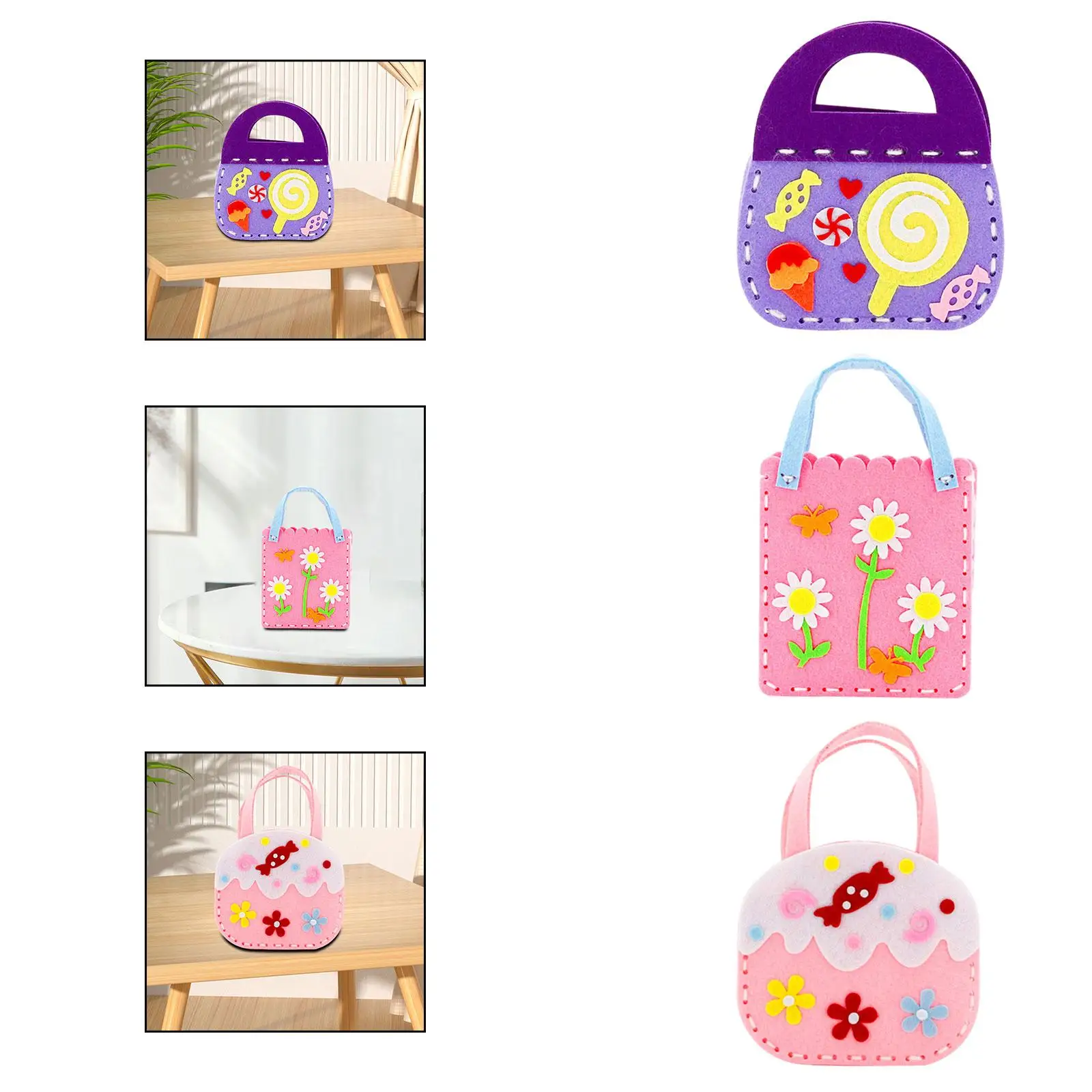 

Kids Non Woven Bag Sewing Kit Handbag Making Set Creative Parent Child Interactive Toy Lovely Educational Toy Sewing DIY Kit