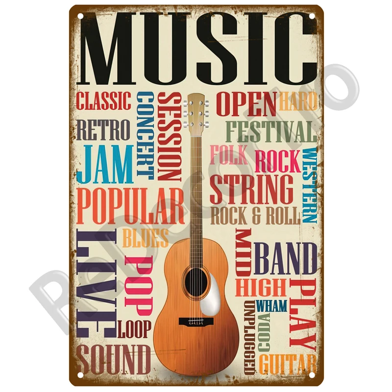 Calssic Retro Metal Sign Pop Tin Sign Music Vintage Metal Plaque Rock Jazz Wall Art Poster Bar Pub Club Home Decor Accessories