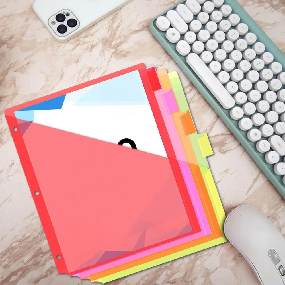 8 Count Dividers with Two Pockets Colorful Tab Binder Dividers with Pockets for Easy Organization 8 Pack Workbook for School