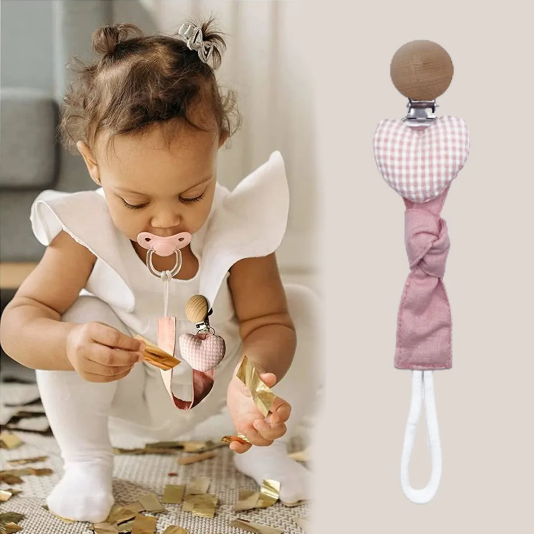 Baby Pacifier Clip Newborn Cute Cartoon Bear Star Cotton Infant Pacifier Chain Nipple Soother Dummy Holder Eco-friendly Material