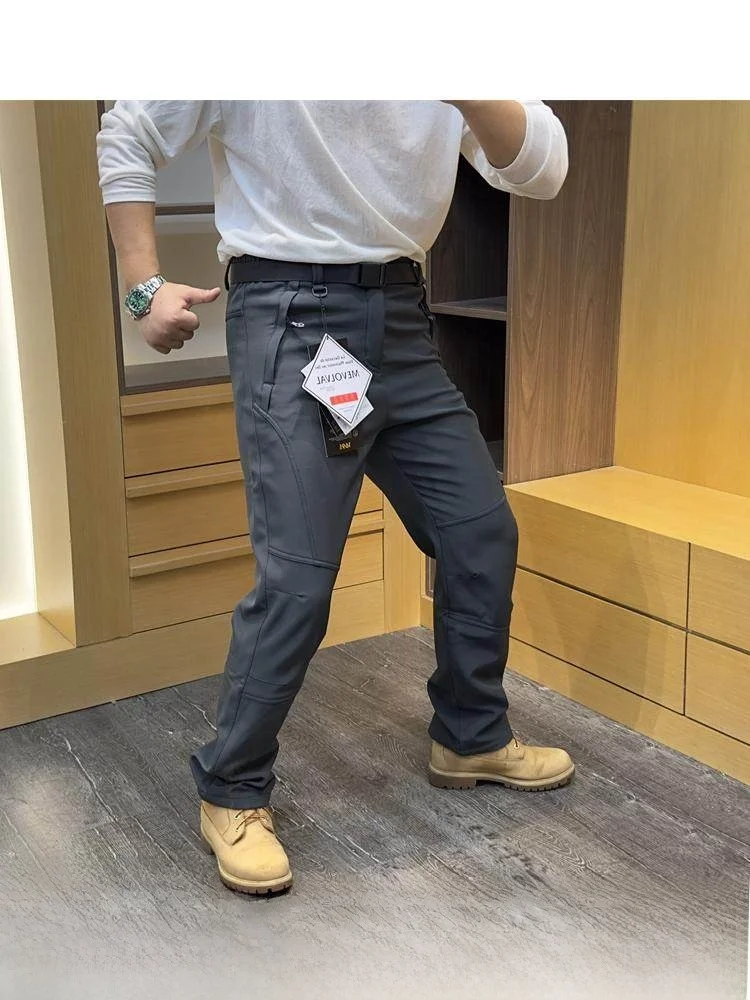 

Profional Outdoor Soft ell Fce Lined 3D Tailored Straight Leg Casual Pants Technological Fabric Windproof Waterproof