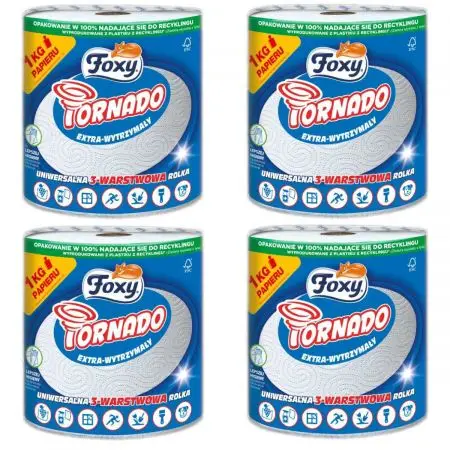 Foxy Papierhandtuch Tornado 3-lagiges 4-teiliges Set
