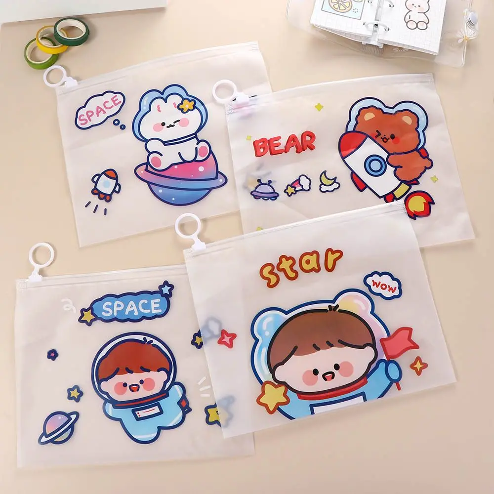 Test Paper Folder Pen Case Document Bag File Folder Pencil Case Transparent File Bag Astronaut  File Bag File Storage Bag