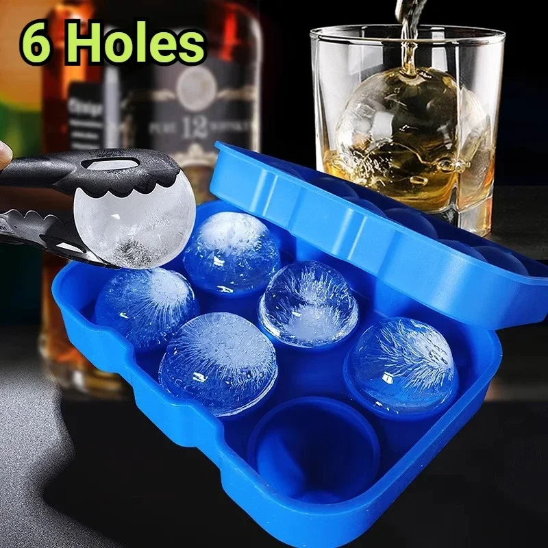 

Silicone Ice Cube Maker For Cocktails Whiskey 6 Holes Food Grade Silicone Ice Ball Mold Tray Keep Drink Chille Cocktail Party