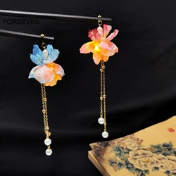 3D Flower LED Light Hair Sticks forchette in legno cinese Chop sticks Style Hair Pins Clips for Women Girls Long Hair Ponytail Holder