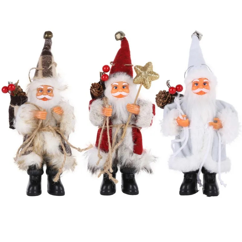 Lovely Christmas Santa Claus Doll Xmas Tree Ornaments New Year Party Gifts for Kids Friends Christmas Decorative Dolls Toys