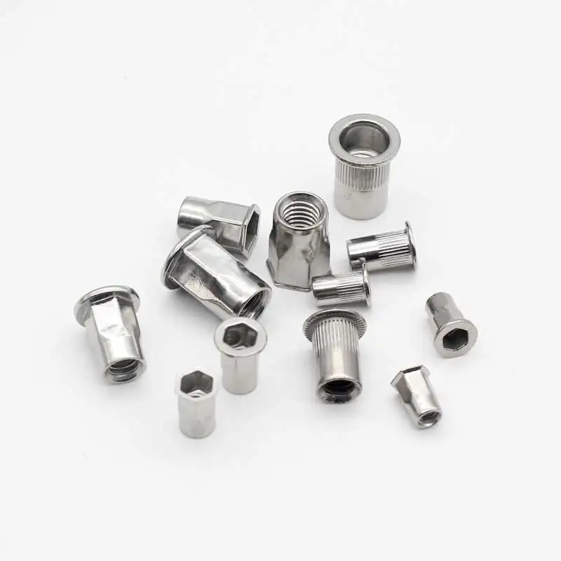 180pcs 304 Stainless steel Flat Head Rivet Nuts NutsInsert Cap Thread Insert Rivet Nut Tool Set M4 M5 M6 M8 Rivet Nuts Kit