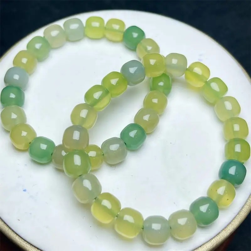 Natural Agate Bracelet Colorful Gemstone Bead Strings Fashion Beautifully Jewelry For Men And Women Gift 1PCS 9X8MM