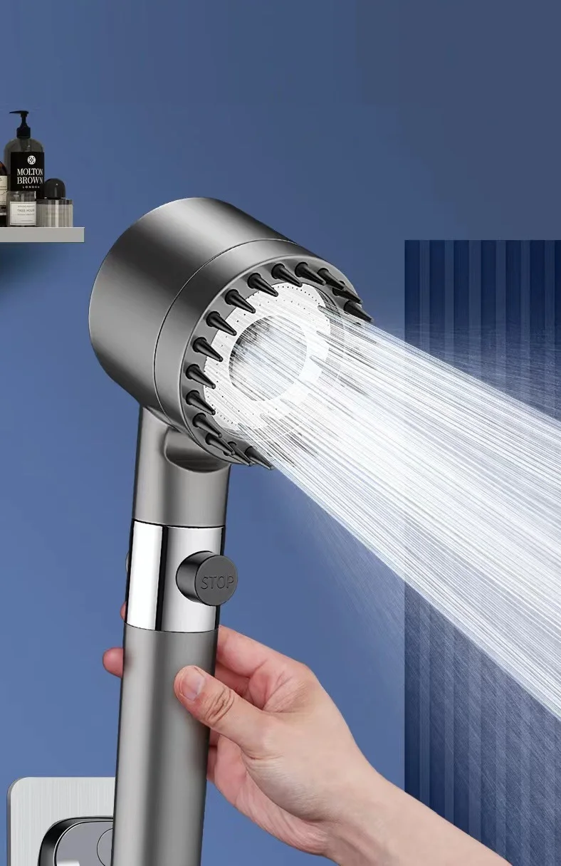 

High-Pressure Shower Head with Filter Core,Handheld Massage Spray Nozzle for Strong Water Flow,Bathroom Rainfall Showerhead