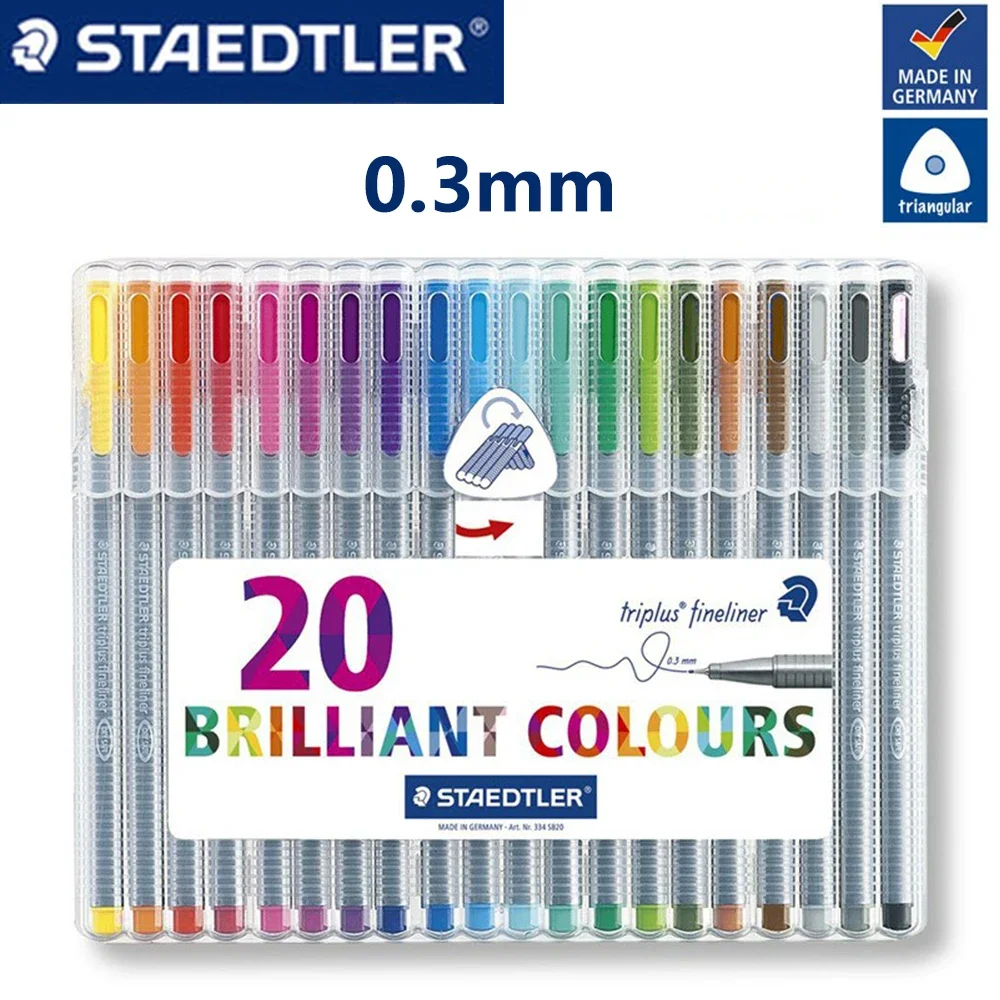 20 Color German STAEDTLER 334 0.3mm Gel Pen Color Fiber Pen School Acsesories Art Stationery Back To School Bolis Chulos Kawaii