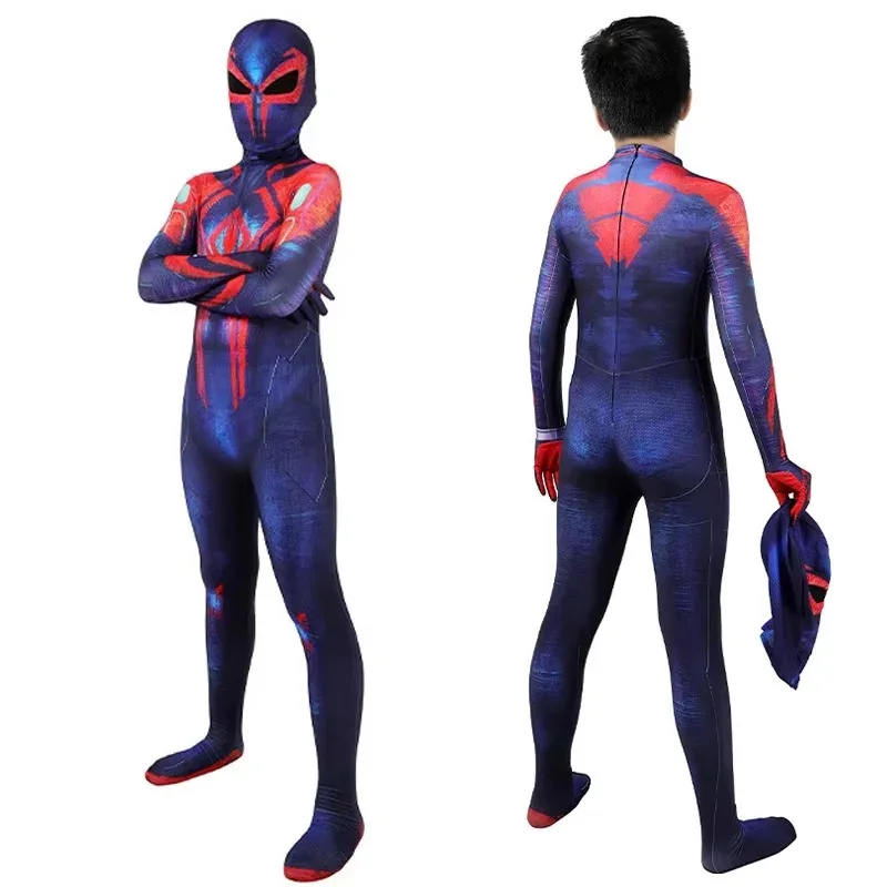 

COSda@Spider Man 2099 Children Cosplay Costume Miguel O'Hara Superhero Jumpsuit Halloween Comic-Con Props Bodysuit Kids X-Mas Gi