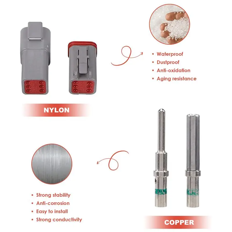 AEE3-188PCS Deutsch DT Gray Connector Kit With 16 Solid Contacts In 2,3,4,6,8 And 12 Pin Configurations,Automotive Connectors