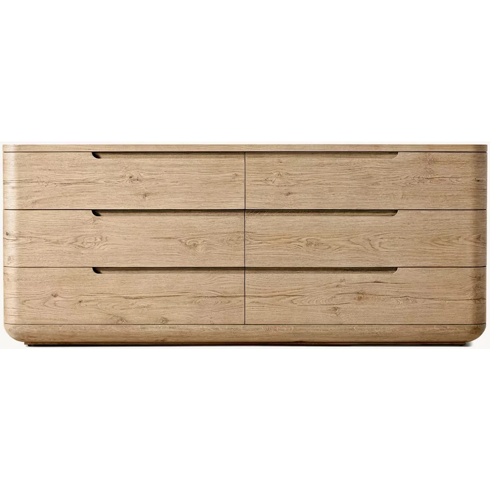 

Modern American Style Bedroom Furniture Rectangular Chest of Drawers Wood Dresser 6-Drawer Dresser for Bedroom