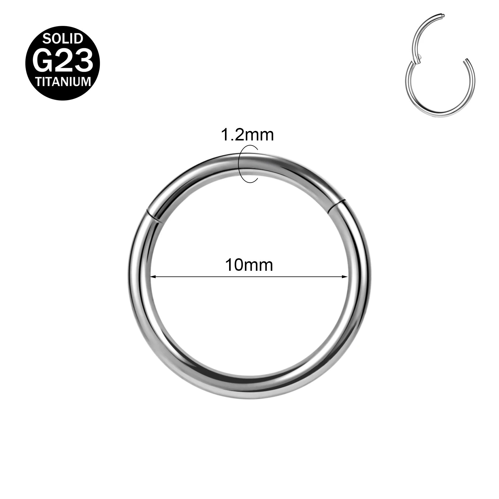 Zs 1 pc g23 Titan Stahl runder Nasenring Männer Frauen 20/18/16g Septum Piercings Ohr knorpel Helix Piercing Körpers chmuck 6-14mm