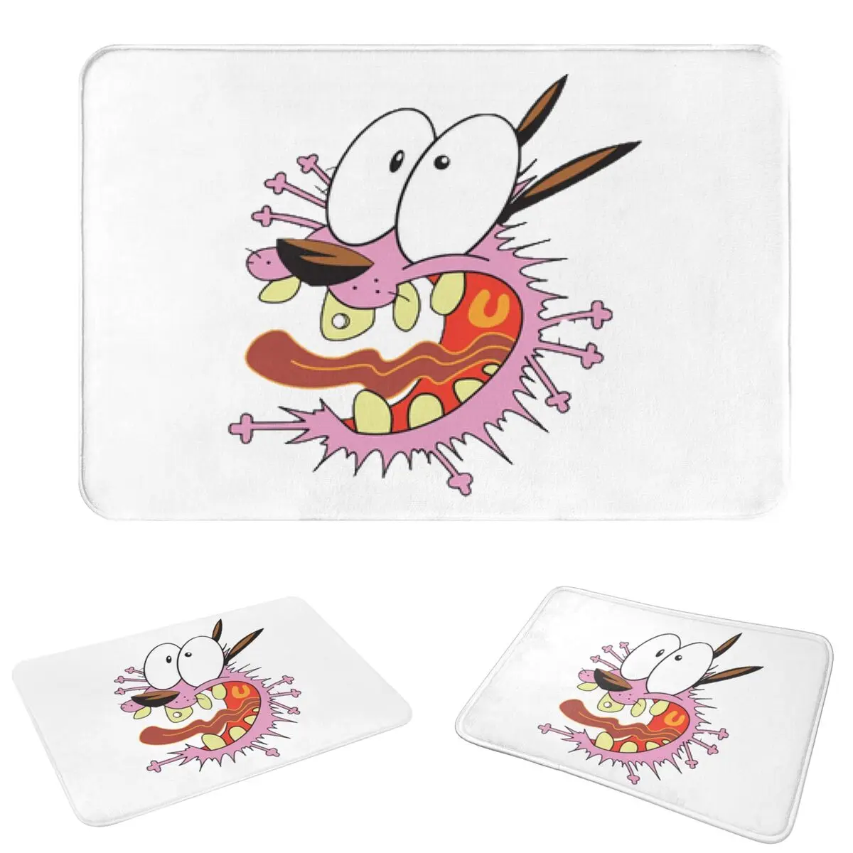 Cute Courageous Cowardlys Dog Doormat Durable Carpet Rug Kitchen Entrance Home Floor Mat for Living room Footpad Mats