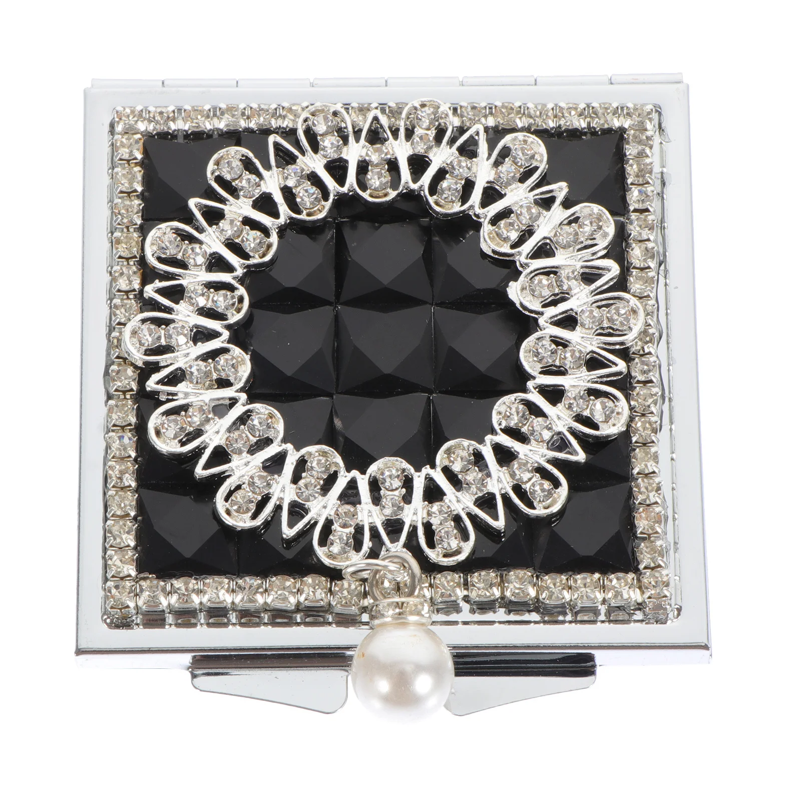 Dwustronne przenośne lusterko do makijażu, kompaktowa składana konstrukcja, wyraźne odbicie, idealne w podróży, narzędzie do makijażu do ręki, elegancki rozmiar kieszonkowy.