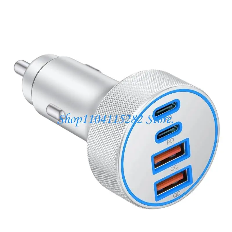  High Speed Car Chargers with Aluminum Housing Compatible for Smartphones Tablets