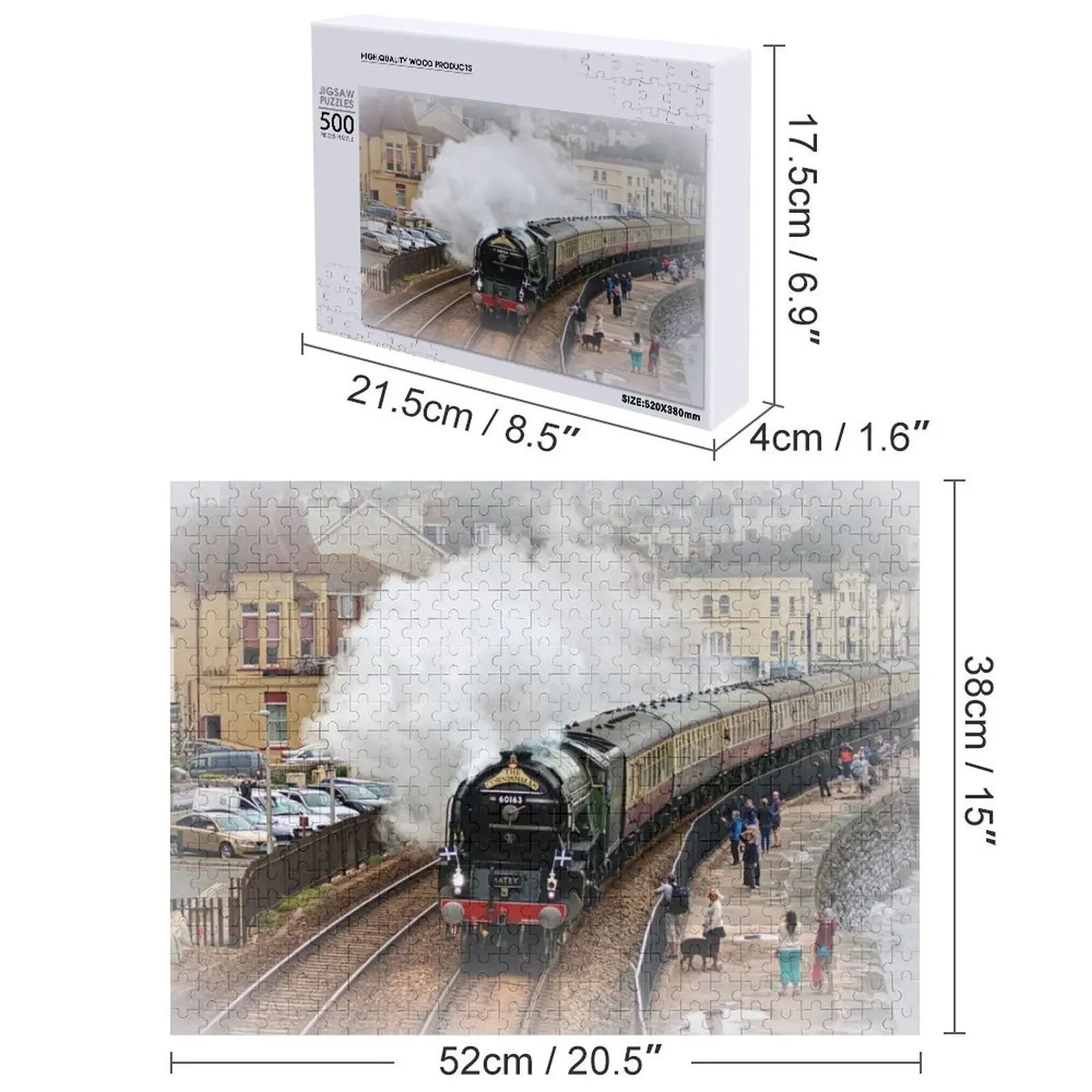 Der Cornishman Steam Train at Dawlish in South Devon Puzzle, individuelles personalisiertes Namenspuzzle aus Holz