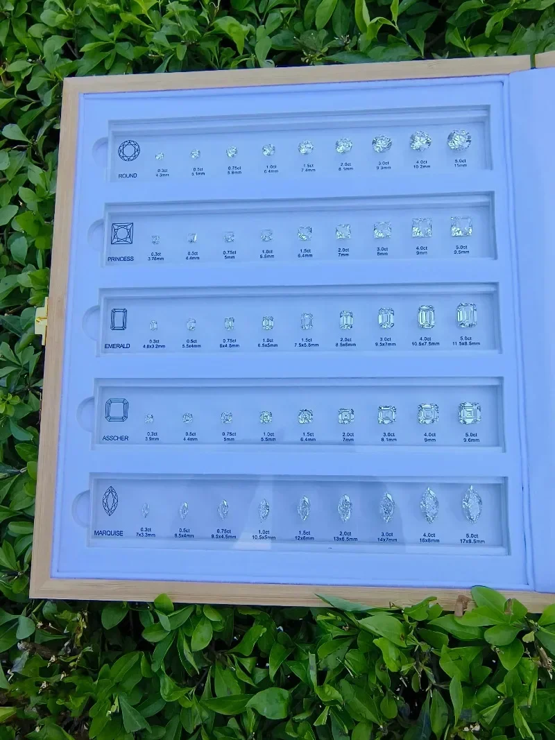 Cubic Zirconia Comparison Chart Acrylic Plate Setting Diamond Dealer Tools 10 Shapes 90 Stones Reference Crushed Ice Cut