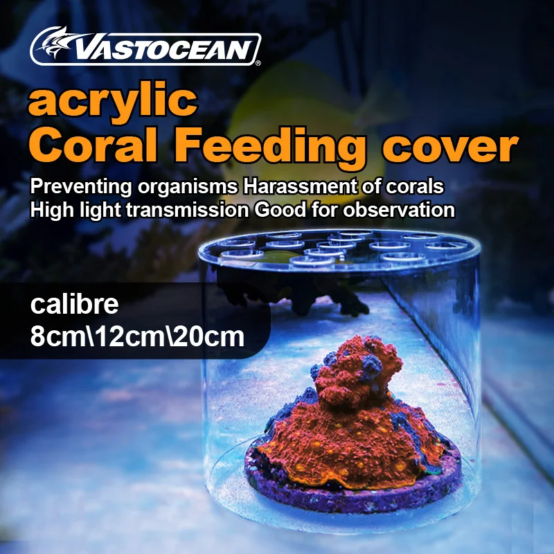 Vastocean Cubierta Protectora de Acrílico para Alimentación y Cría de Corales, Cubierta Tipo Frisbee para Corales, Anti-robo