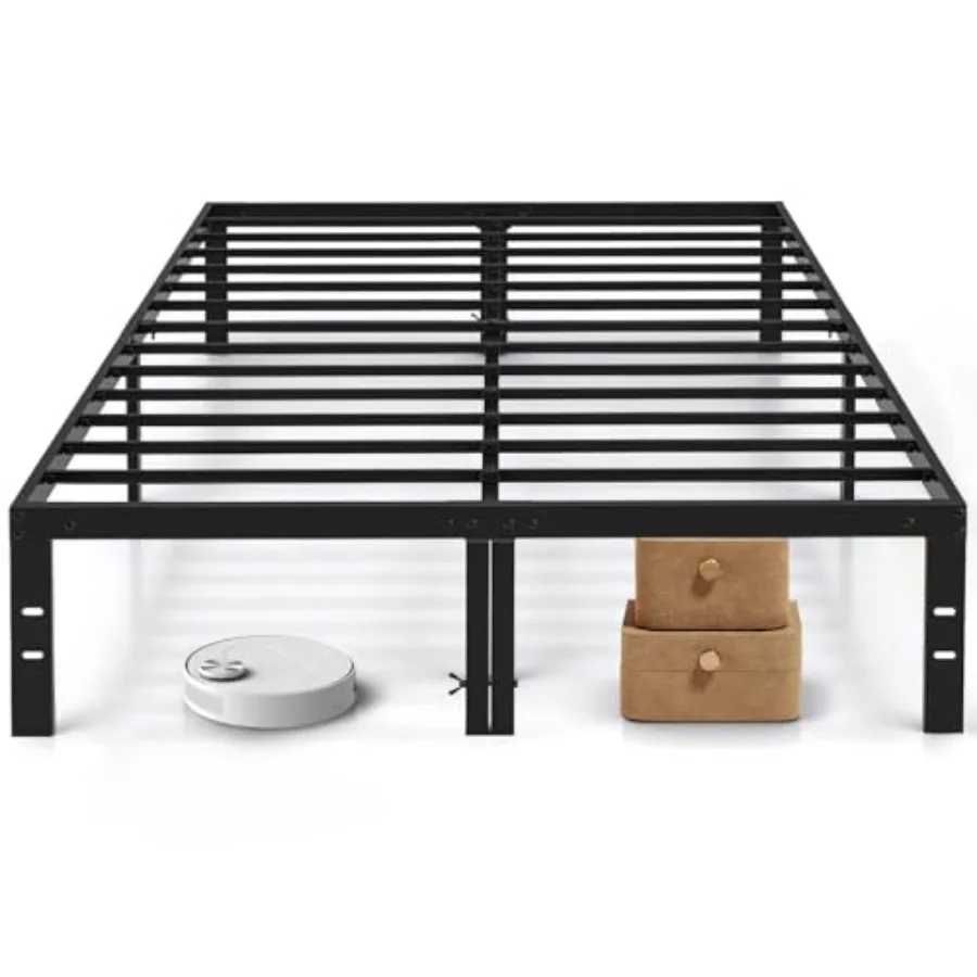 

Queen Size Bed Frame 14 Inch Metal Platform Bed Frames with Heavy Duty Steel Slat Support No Box Spring Needed Easy Assembly Un