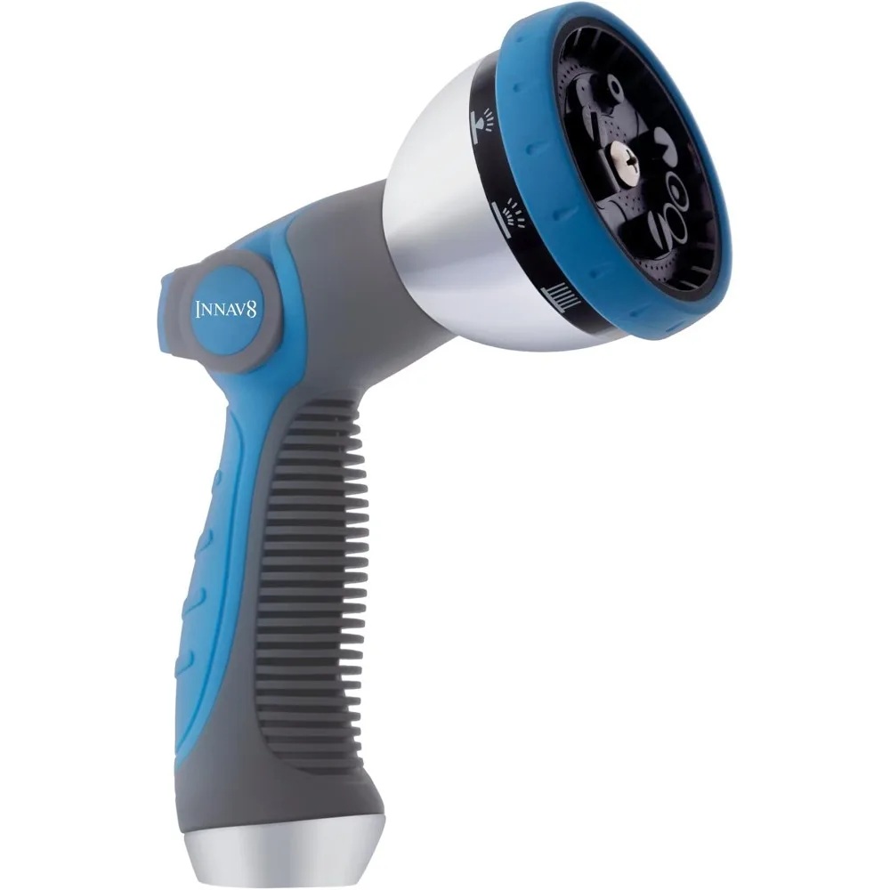 

INNAV8 Garden Hose Nozzle Sprayer Heavy Duty - Features 10 Spray Patterns, THUMB CONTROL On Off Valve for Easy Water Control - H