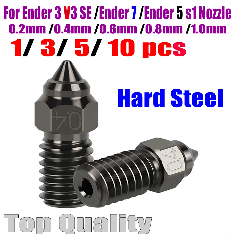 

For Ender 3 V3 SE Nozzle 0.2 0.4 0.6 0.8 1.0mm High Speed Hard Steel Nozzle for ender7/Ender 5 S1 Serise NOZZLE 3D Printer Parts