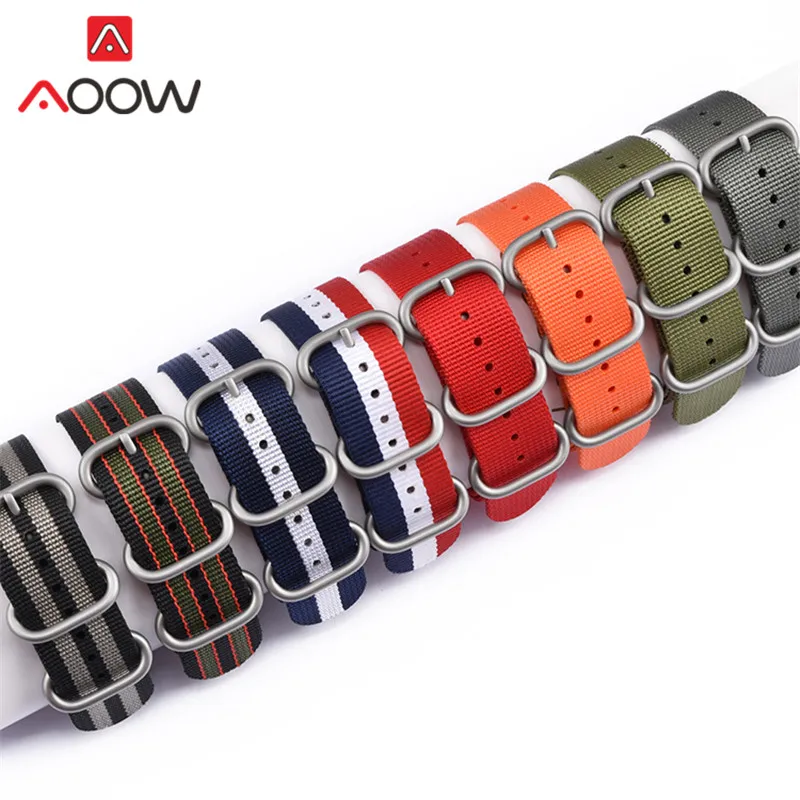 Heavy Duty Nylon Strap 20mm 22mm Woven Fabric Watchband Stainless Steel Ring Buckle Men Replacement Belt Band for Casio