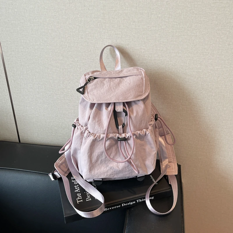 Nylon Casual Solid Interior Compartment Backpacks Large Capacity Women's Bags on Sale 2025 New Zipper Simple Women's Handbags
