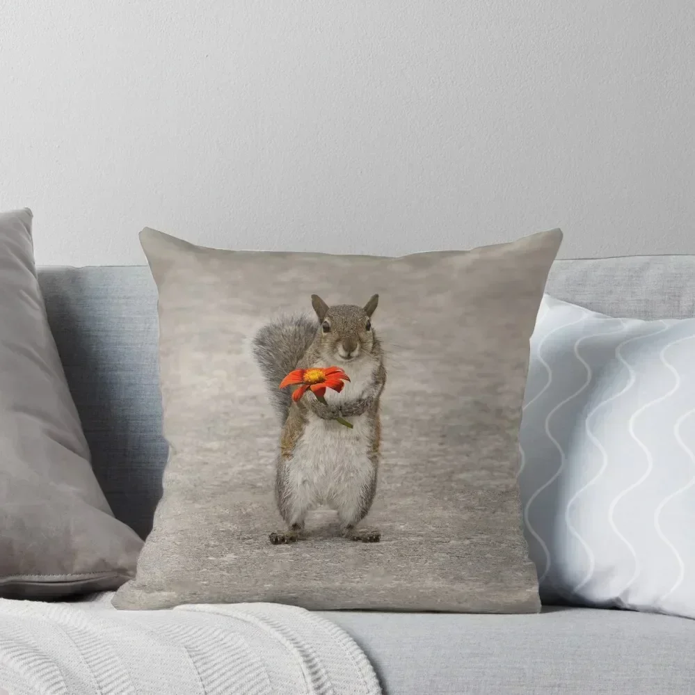 Special For You, Squirrel With Flower Throw Pillow Pillowcases Cushion Covers Sofa Christmas Covers For Cushions pillow