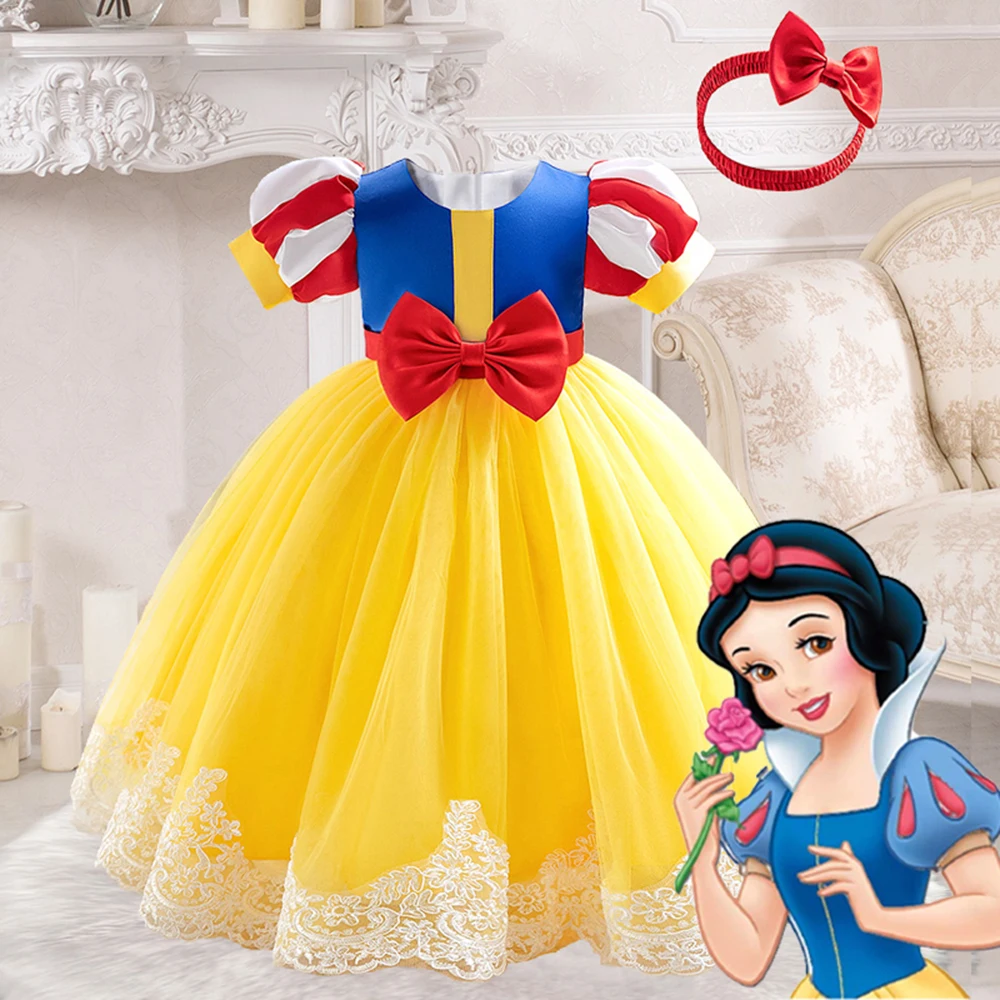 Baby Girls Dress Snow White Fancy Kids Carnival Halloween Christmas Party Princess Children Birthday Clothes Costume Vestidos