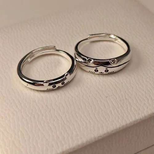 Imagen 2 del producto Anillos Chiikawa Kawaii, anillo ajustable con apertura, anillo de dedo a la moda para mujer, accesorios de joyería simples para niñas, suministros de decoración