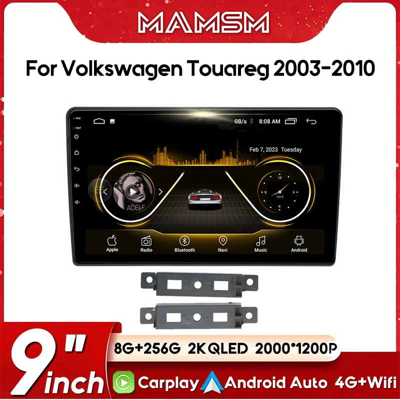 

2K QLED For Volkswagen Touareg I GP 2002 - 2010 Car Radio Video Player Navigation stereo GPS Carplay Auto Android 13 No 2din dvd