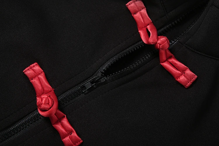 Weird Puss Frog Button Dekorationsmäntel für Damen, Herbst-Trend, Patchwork, Reißverschluss, Stehkragen, lange Ärmel, lässige Modejacken – Detail 7